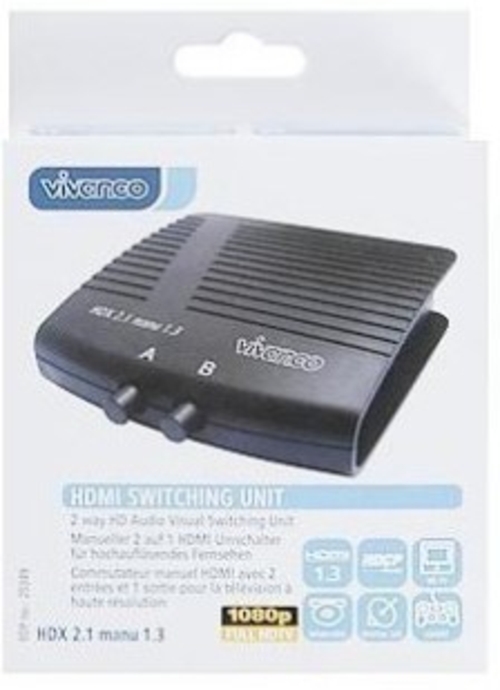 VIVANCO HDMI 2x1 25349 Negro - Conmutador TV