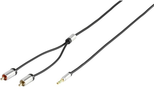 VIVANCO JACK-RCA 3.5MM 41202 Negro - Adaptador 1.2 m