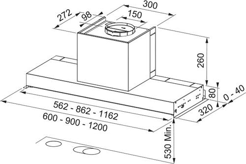 Campana Convencional MEPAMSA SECRET 60 Inox 60cm