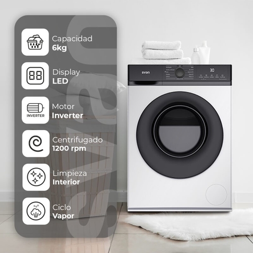 SVAN SL6203AIDV Blanco - Lavadora Carga Frontal 6KG 1200RPM