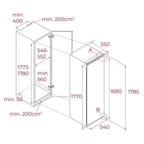 TEKA RSF 73385 FI Integrable - Congelador Vertical No Frost