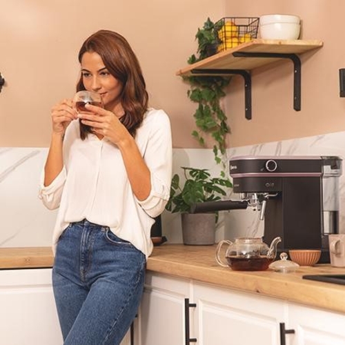 CECOTEC CAFELIZZIA 890 Negro-Rosa - Cafetera Express 1350W