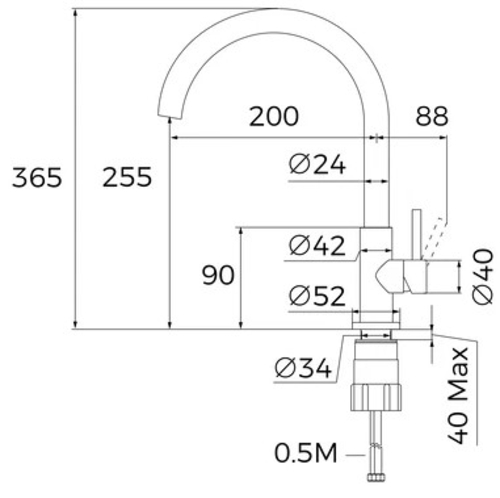 TEKA UNI 9310 - Grifo INOX