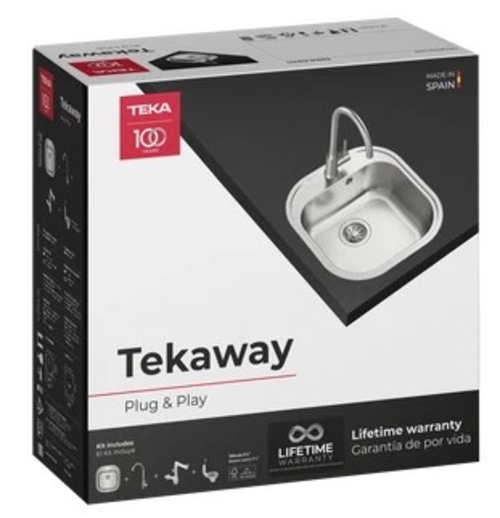 TEKA TEKAWAY STYLO 1B + UNI 9310XP INOX - Pack Fregadero + Grifo + Desagüe