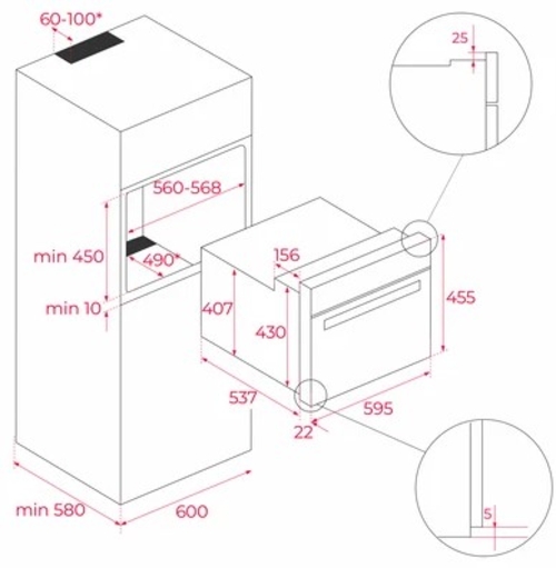 TEKA NEO HBC 6250 P SS INOX - Horno Compacto 44L