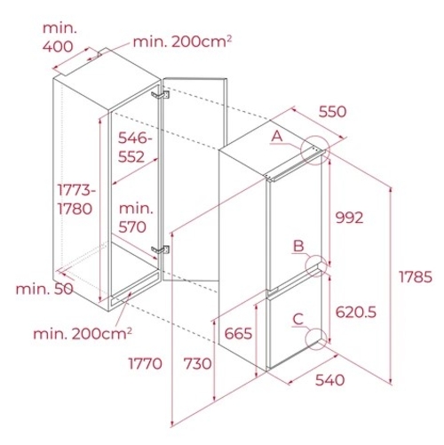 TEKA RBF 73395 FI Integrable - Frigorífico Combi No Frost