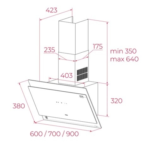 TEKA VAN GOGH DVT 78660 TOS VG Gris Oscuro - Campana Decorativa 70CM