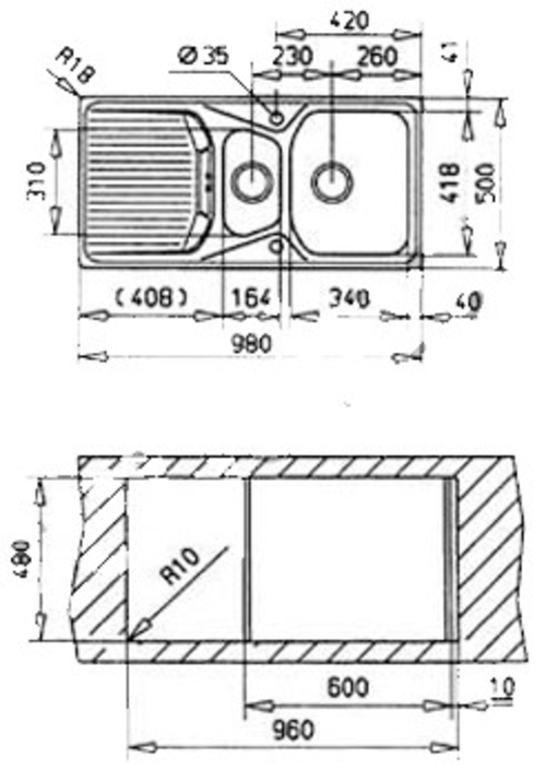 TEKA TEXINA 60 B INOX - Fregadero 60CM