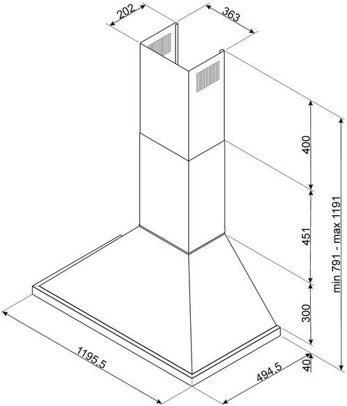 Campana Decorativa SMEG KPF12T 120 cm 