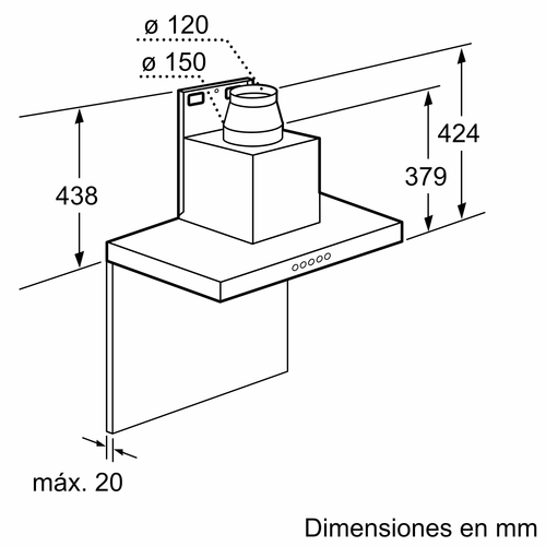 BOSCH DWB097A50 INOX - Campana Decorativa 90CM