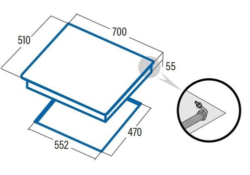 CATA L 705 CI BK Negro - Placa de Gas 70CM Gas Natural