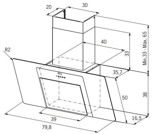 MEPAMSA MANHATTAN 80 Espejo Negro - Campana Decorativa 80CM