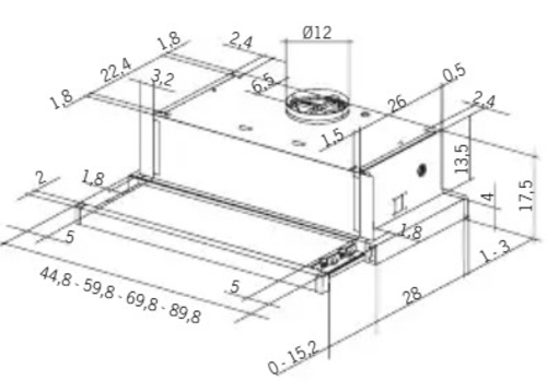 MEPAMSA ECOLINE PLUS 60 Blanco - Campana Decorativa 60CM