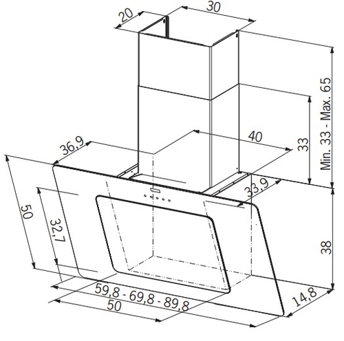 MEPAMSA EMPIRE 90 Espejo Blanco - Campana Decorativa 90CM
