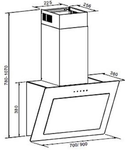 MEPAMSA LUNA 90 Espejo Negro - Campana Decorativa 90CM