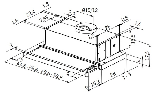 MEPAMSA COMPACTA 60 V2 Blanco - Campana Extraíble 60CM
