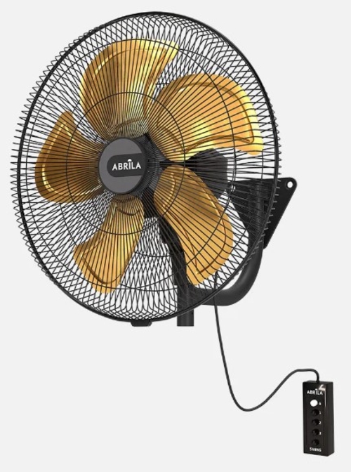 ABRILA VELERO 152W Negro-Oro - Ventilador de Pared 5 Aspas