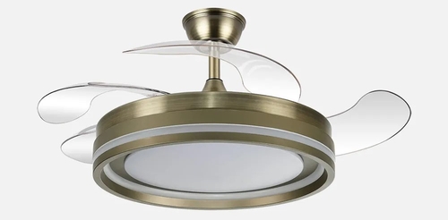 ABRILA CERRATO Cuero - Ventilador de Techo Aspas Retráctiles 59 W F