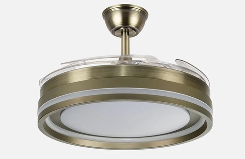 ABRILA CERRATO Cuero - Ventilador de Techo Aspas Retráctiles 59 W F