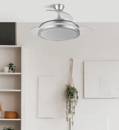 ABRILA ESPARTA Plata - Ventilador de Techo Aspas Retráctiles 59W