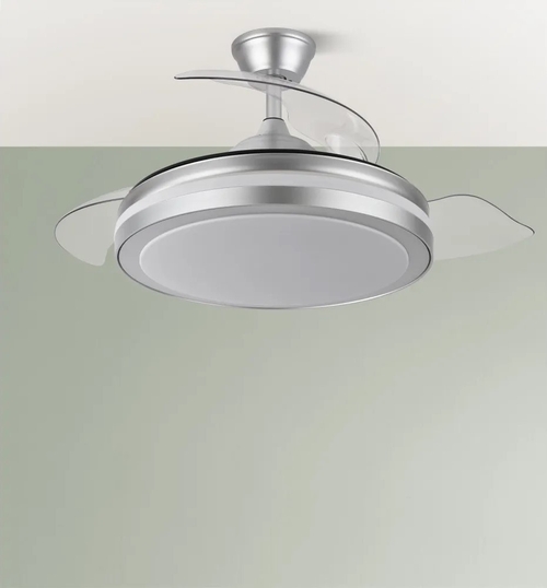 ABRILA ESPARTA Plata - Ventilador de Techo Aspas Retráctiles 59W