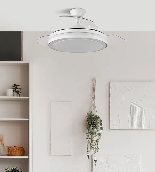 ABRILA ESPARTA Blanco - Ventilador de Techo Aspas Retráctiles 59W