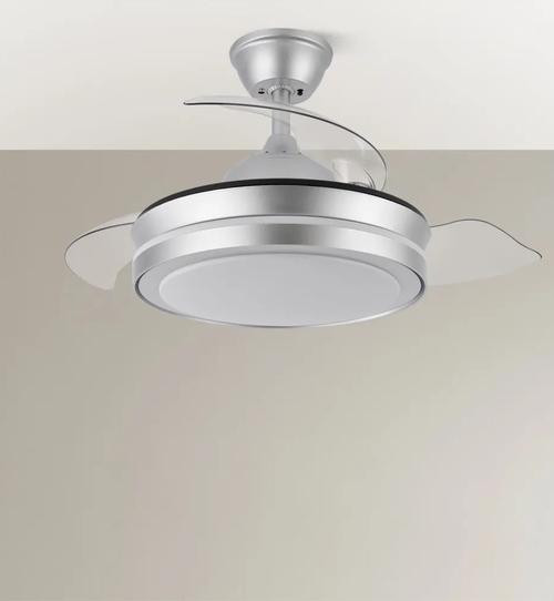 ABRILA ESPARTA Plata - Ventilador de Techo Aspas Retráctiles 59W