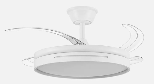 ABRILA MICENAS Blanco - Ventilador de Techo Aspas Retráctiles 59 W