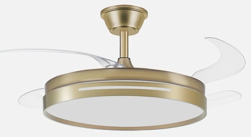 ABRILA MICENAS Cuero - Ventilador de Techo Aspas Retráctiles 59 W