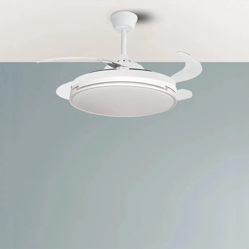 ABRILA PAPIRO Blanco - Ventilador de Techo Aspas Retráctiles 59 W