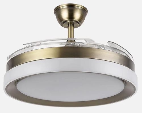 ABRILA ZENIT Cuero - Ventilador de Techo Aspas Retráctiles 59 W