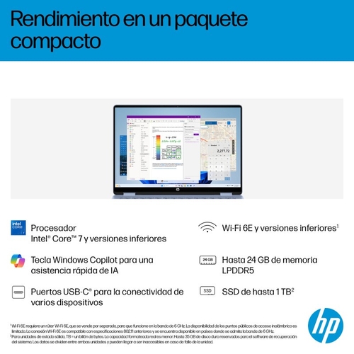 HP 5 FLIP X360 14-FP0055NS Azul - Ordenador Portátil OMNIBOOK 14" 16GB 1TB