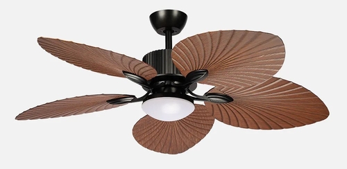 ABRILA Dc Torcal Negro-Roble - Ventilador de Techo Aspas Normales 24W