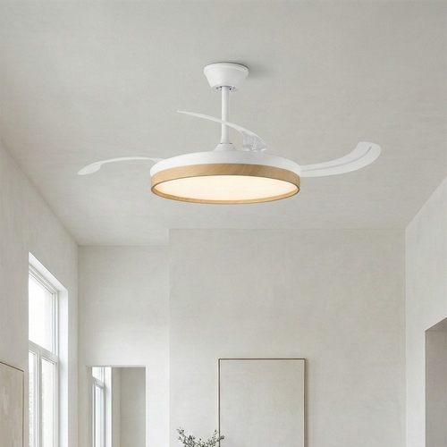 ORBEGOZO CP 160105 Blanco-Haya - Ventilador de Techo Aspas Retráctiles 30W