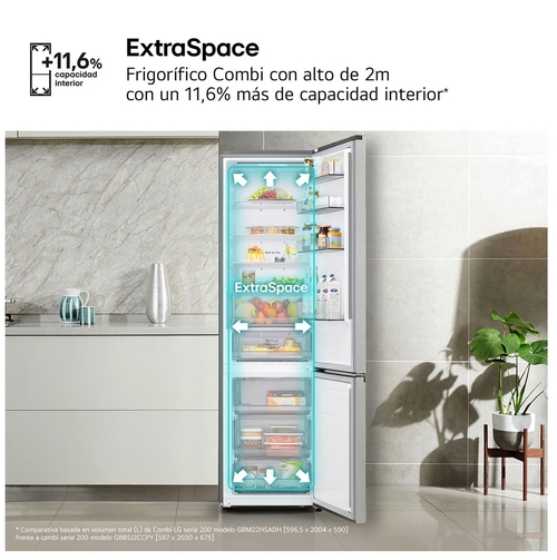 LG GBBSJ2CCPY INOX - Frigorífico Combi No Frost