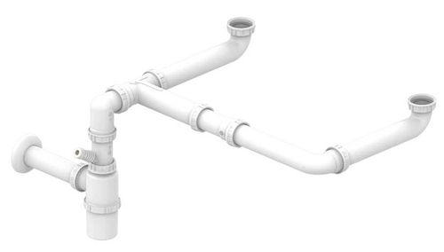 Teka SET AHORRO DE ESPACIO 2C - Sifón Fregadero Blanco