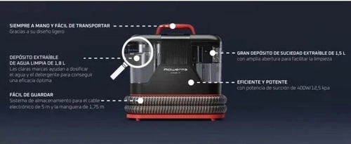 ROWENTA IN5012F0 Negro-Rojo - Aspirador con Cable Tapicerías 400W