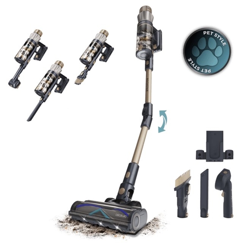 CECOTEC CONGA ROCKSTAR RS90 PET FLEX Gris-Negro - Aspiradora de Escoba 600W