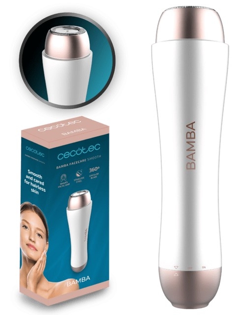 CECOTEC FACECARE SMOOTH Blanco-Rosa - Depiladora Facial