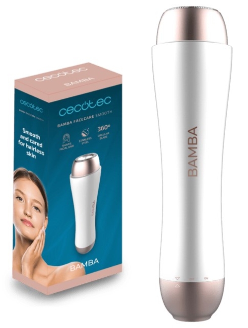 CECOTEC FACECARE SMOOTH Blanco-Rosa - Depiladora Facial