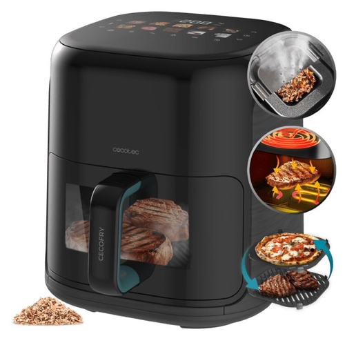 CECOTEC CECOFRY&GRILL SMOKIN'PRIME 4000 Negro - Freidora de Aire 1900W 4L