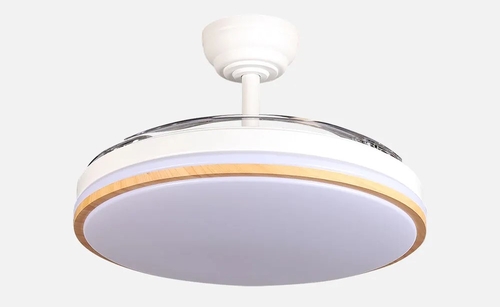 ABRILA PARLATORE Blanco-Haya - Ventilador de Techo Aspas Retráctiles 60W