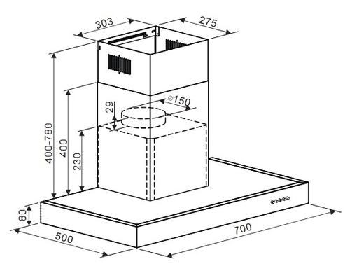 ORBEGOZO DS 81170 IN INOX - Campana Decorativa 70CM