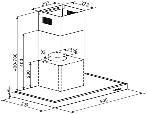 ORBEGOZO DS 82190 IN INOX - Campana Decorativa 90CM