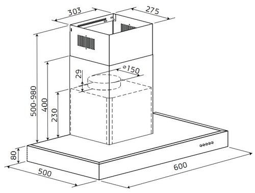 ORBEGOZO DS 81160 IN INOX - Campana Decorativa 60CM