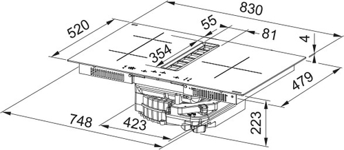 MEPAMSA INDU VALUE 830 3Z Negro - Vitrocerámica de Inducción + EXTRACTOR