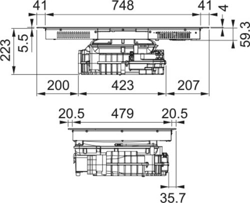 MEPAMSA INDU VALUE R 830 3Z Negro - Vitrocerámica de Inducción + EXTRACTOR