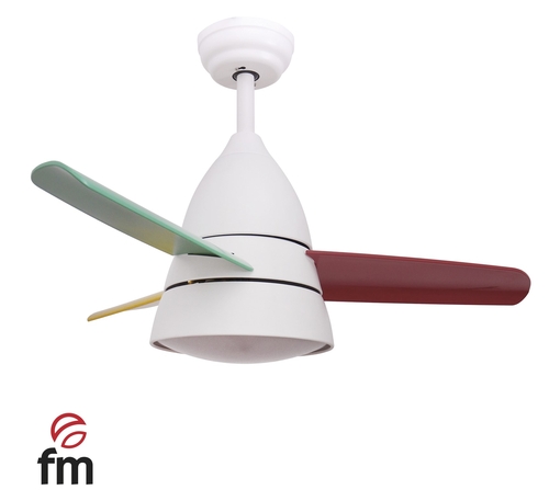 FM VT KIDS L Multicolor - Ventilador de Techo 3 Aspas con luz