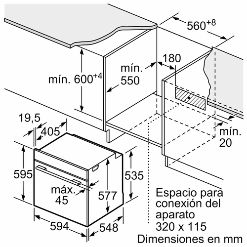 BOSCH HBG724AB1 Negro - Horno Multifunción 71L