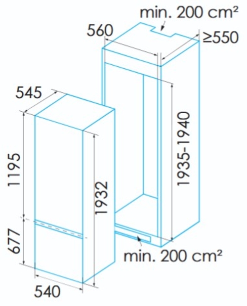 EDESA EFC-1922 NF I Integrable - Frigorífico Combi No Frost